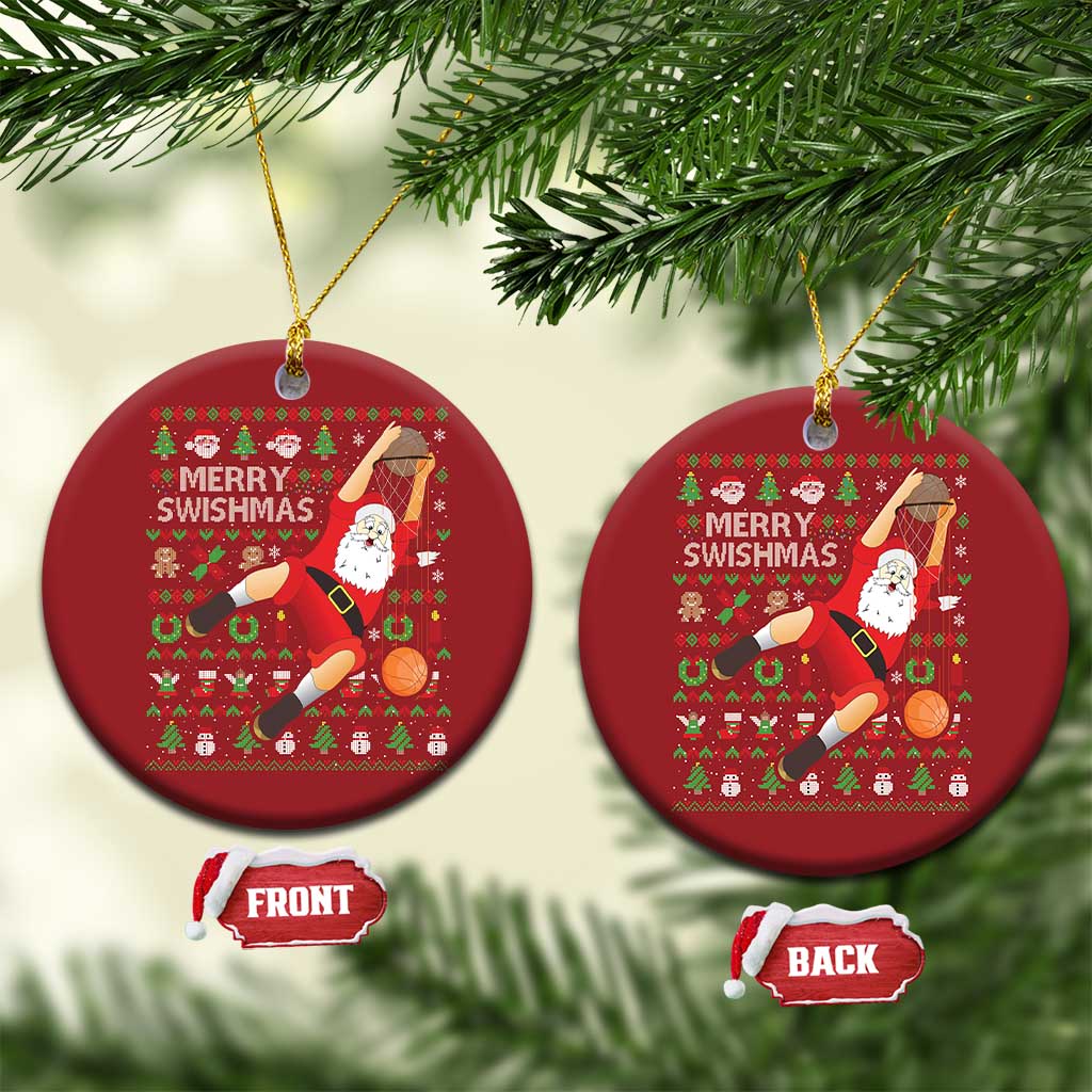 Xmas Basketball Christmas Ornament Merry Swishmas Santa Baseketball Player TS09