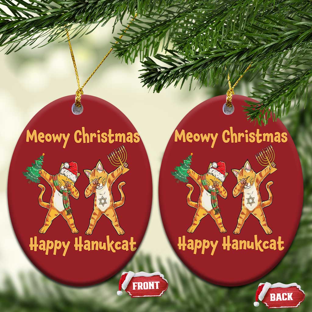 Xmas Hanukkah Cat Christmas Ornament Happy Hanukcat Meowy Christmas Menoral Chanukkah TS09