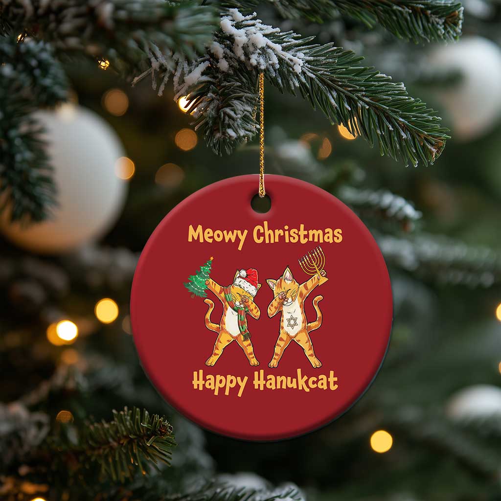 Xmas Hanukkah Cat Christmas Ornament Happy Hanukcat Meowy Christmas Menoral Chanukkah TS09