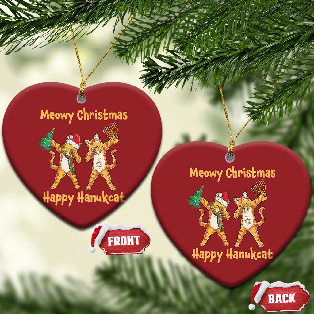 Xmas Hanukkah Cat Christmas Ornament Happy Hanukcat Meowy Christmas Menoral Chanukkah TS09