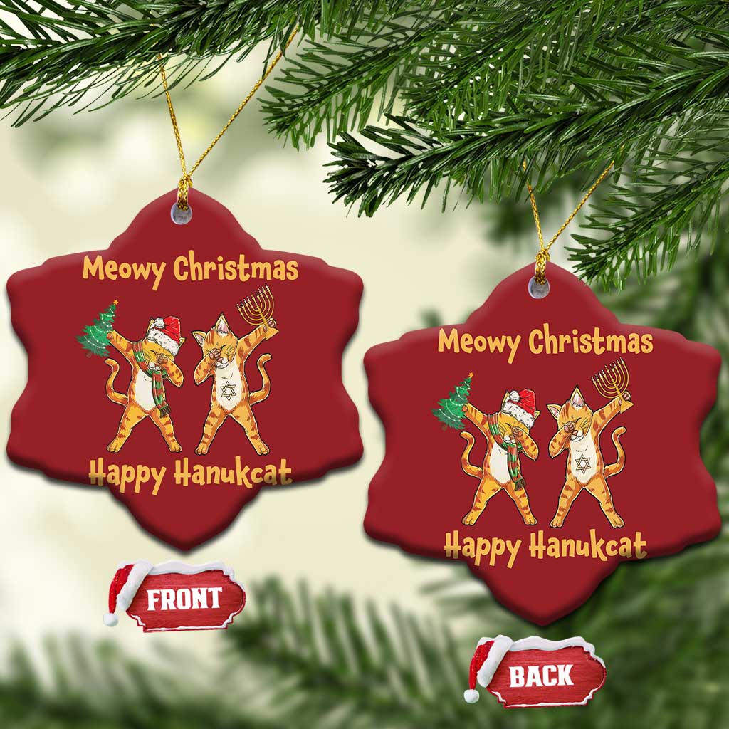 Xmas Hanukkah Cat Christmas Ornament Happy Hanukcat Meowy Christmas Menoral Chanukkah TS09