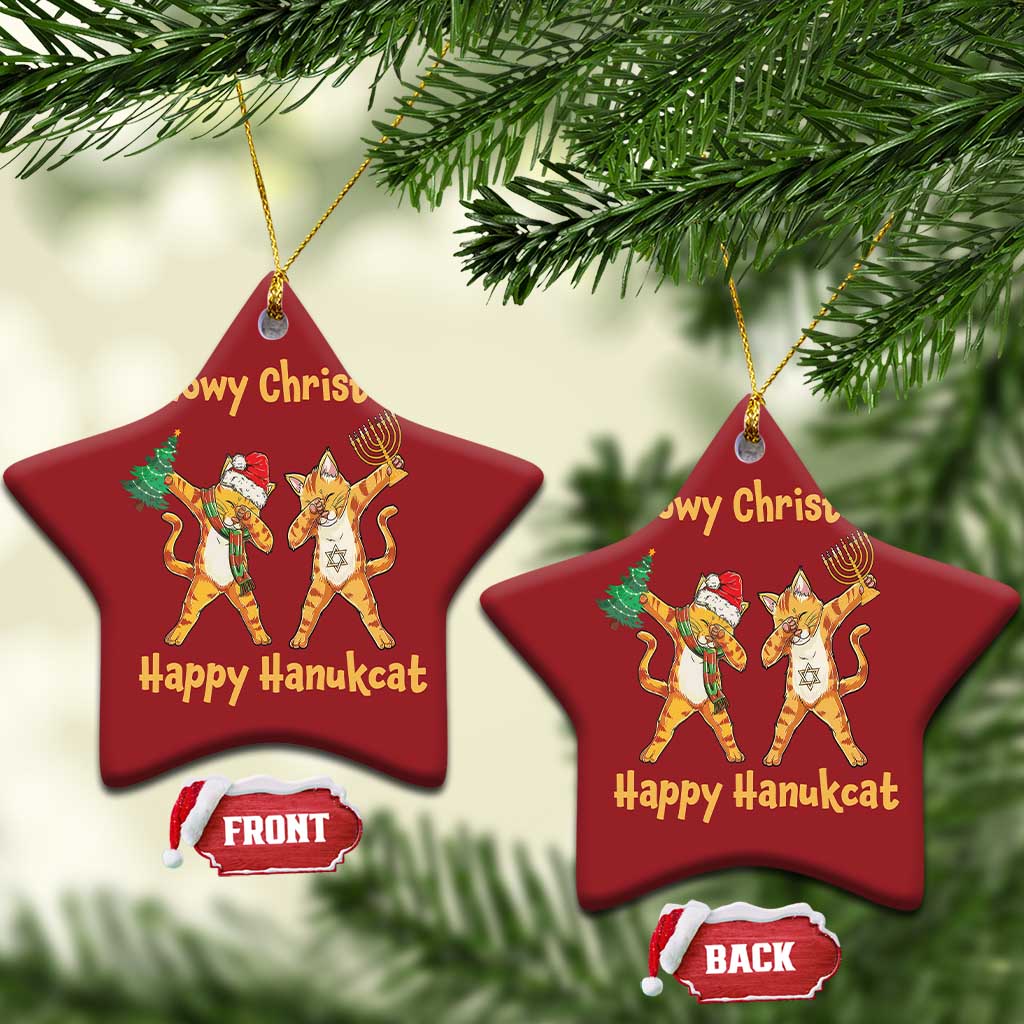 Xmas Hanukkah Cat Christmas Ornament Happy Hanukcat Meowy Christmas Menoral Chanukkah TS09