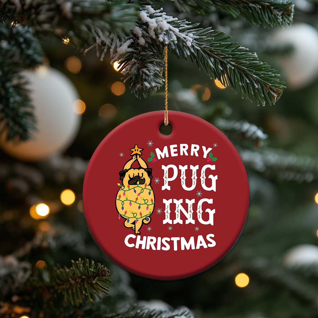 Funny Merry Pugging Christmas Dog Pugmas Pug Christmas Ornament TS09