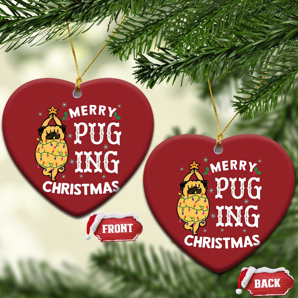 Funny Merry Pugging Christmas Dog Pugmas Pug Christmas Ornament TS09