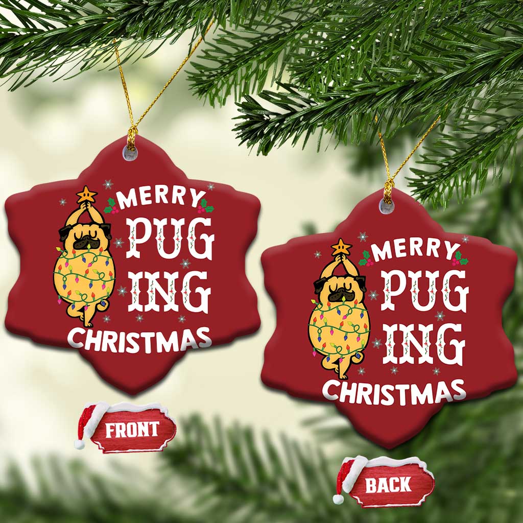 Funny Merry Pugging Christmas Dog Pugmas Pug Christmas Ornament TS09
