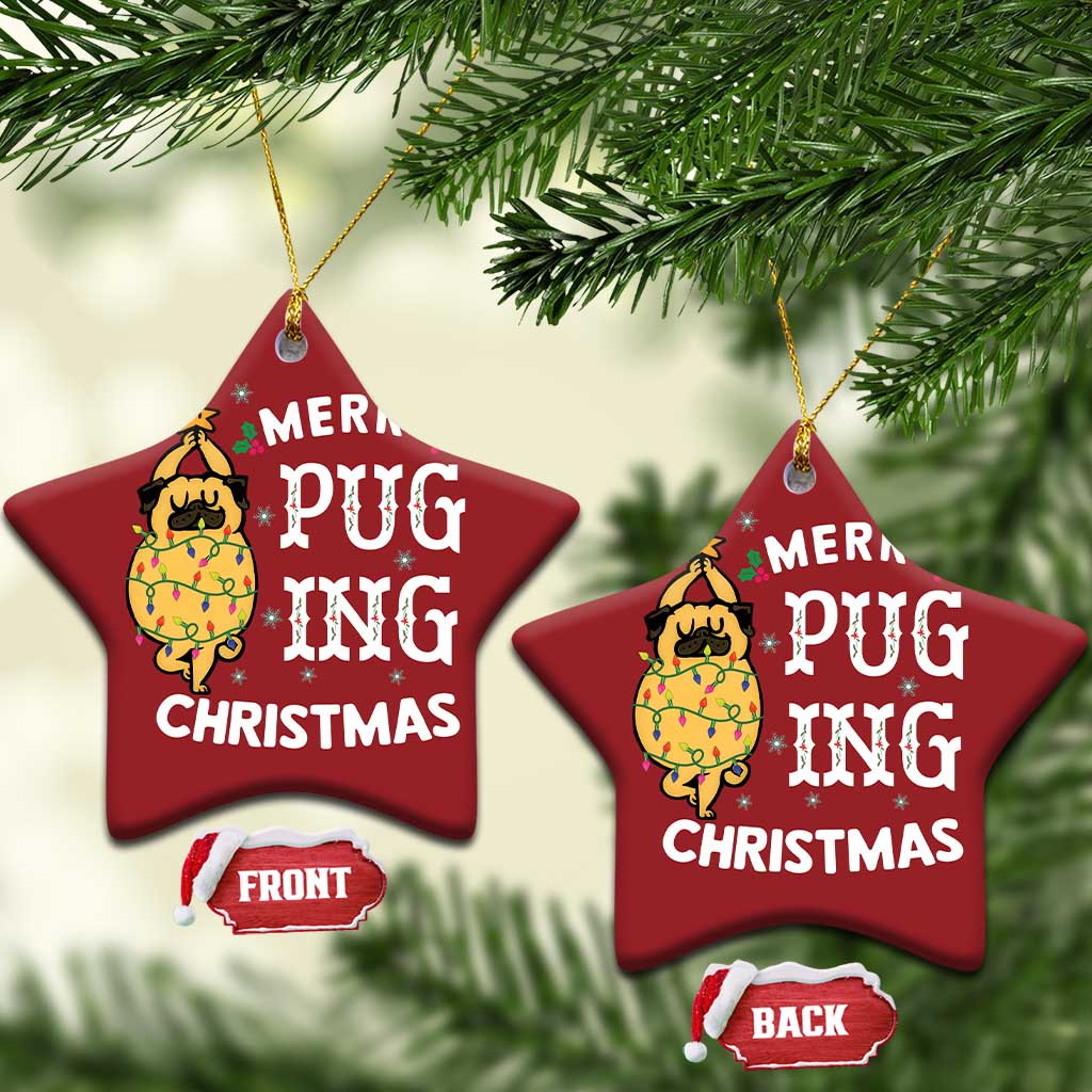 Funny Merry Pugging Christmas Dog Pugmas Pug Christmas Ornament TS09