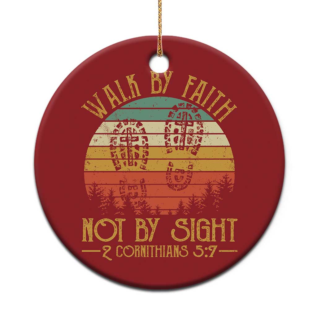 Christian Christmas Ornament Walk By Faith Not By Sight Retro TS09