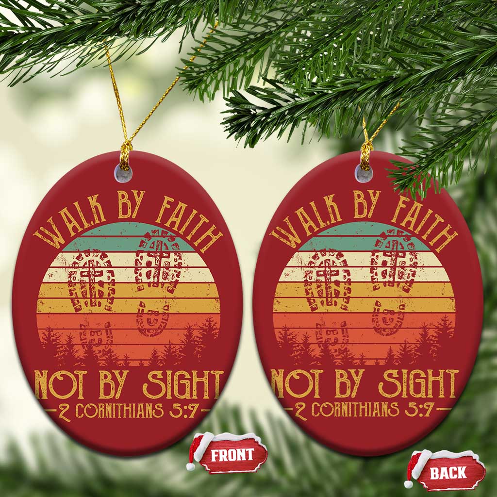 Christian Christmas Ornament Walk By Faith Not By Sight Retro TS09