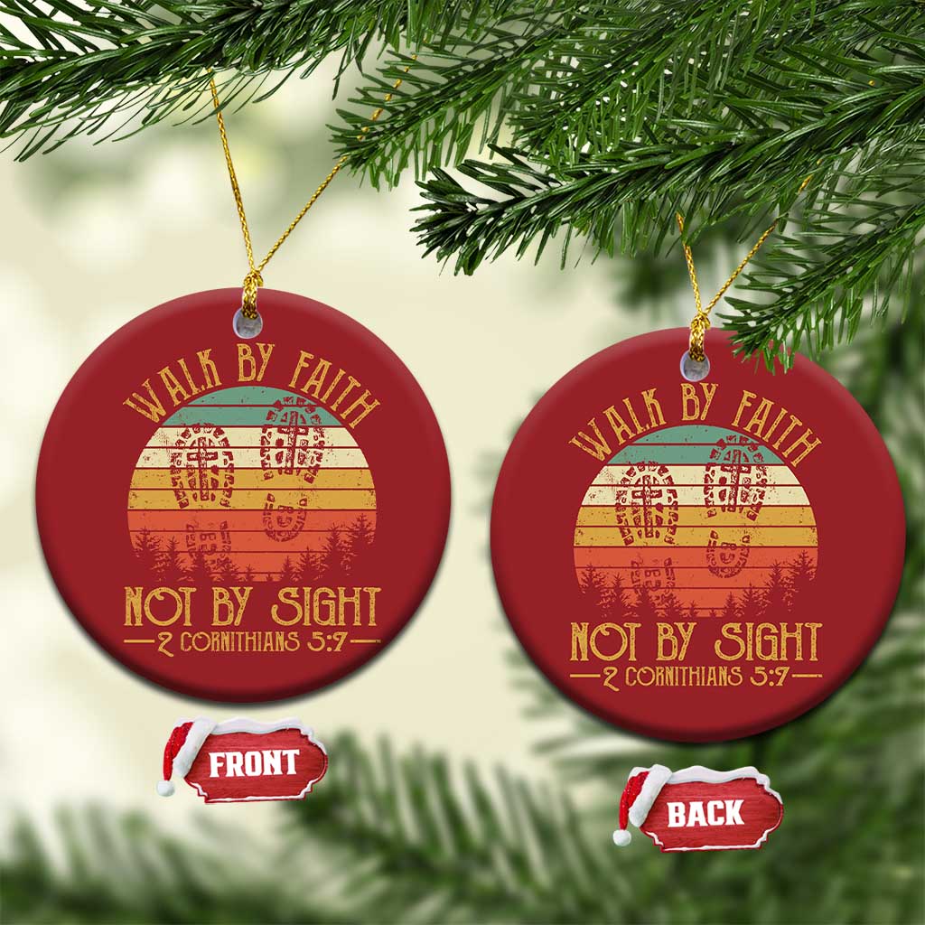 Christian Christmas Ornament Walk By Faith Not By Sight Retro TS09