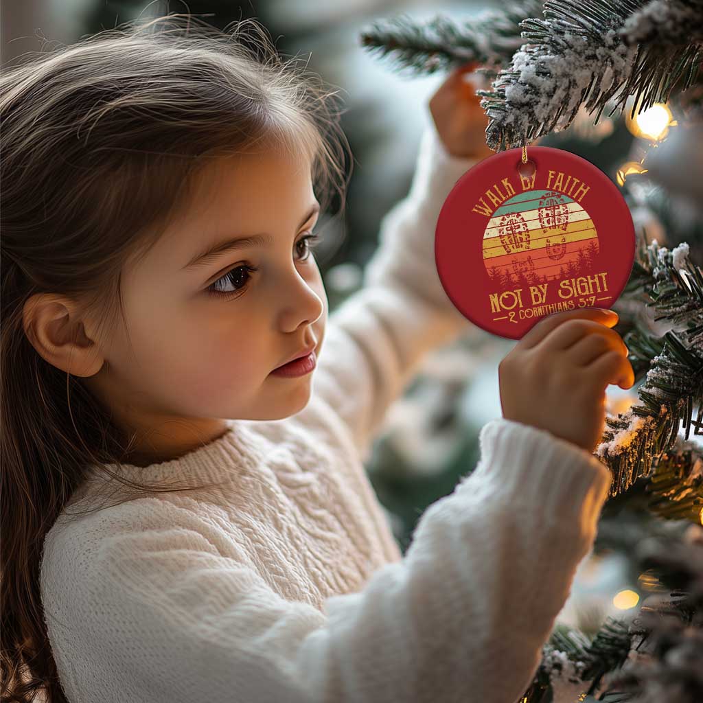 Christian Christmas Ornament Walk By Faith Not By Sight Retro TS09