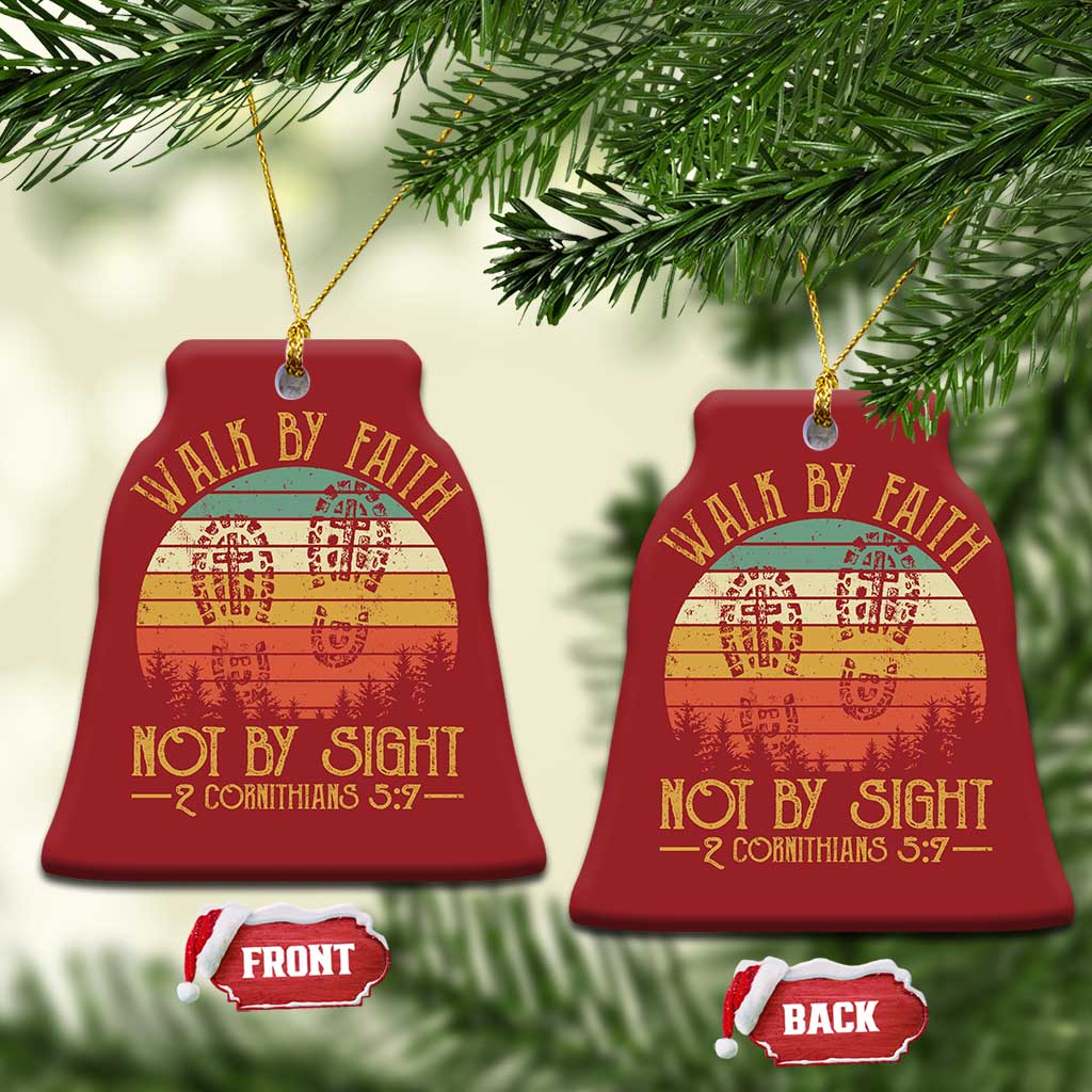 Christian Christmas Ornament Walk By Faith Not By Sight Retro TS09
