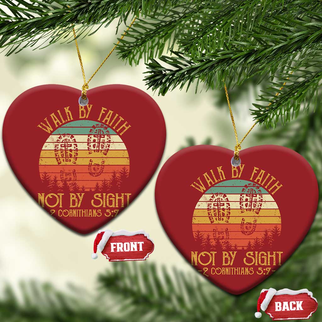 Christian Christmas Ornament Walk By Faith Not By Sight Retro TS09