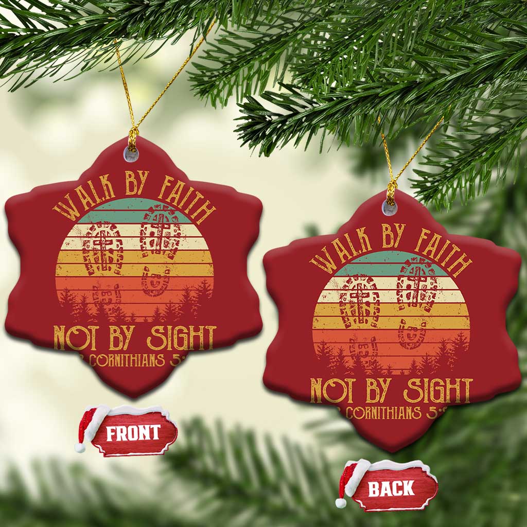 Christian Christmas Ornament Walk By Faith Not By Sight Retro TS09