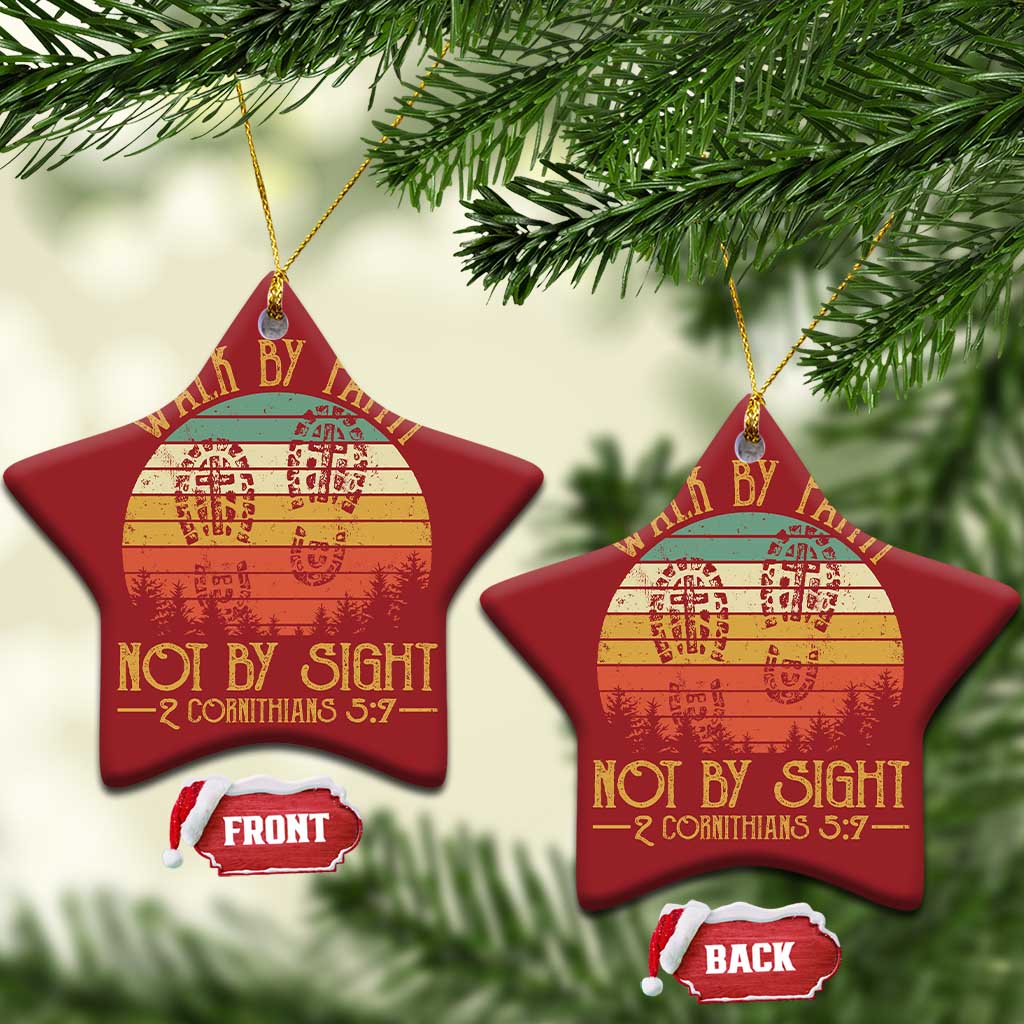 Christian Christmas Ornament Walk By Faith Not By Sight Retro TS09