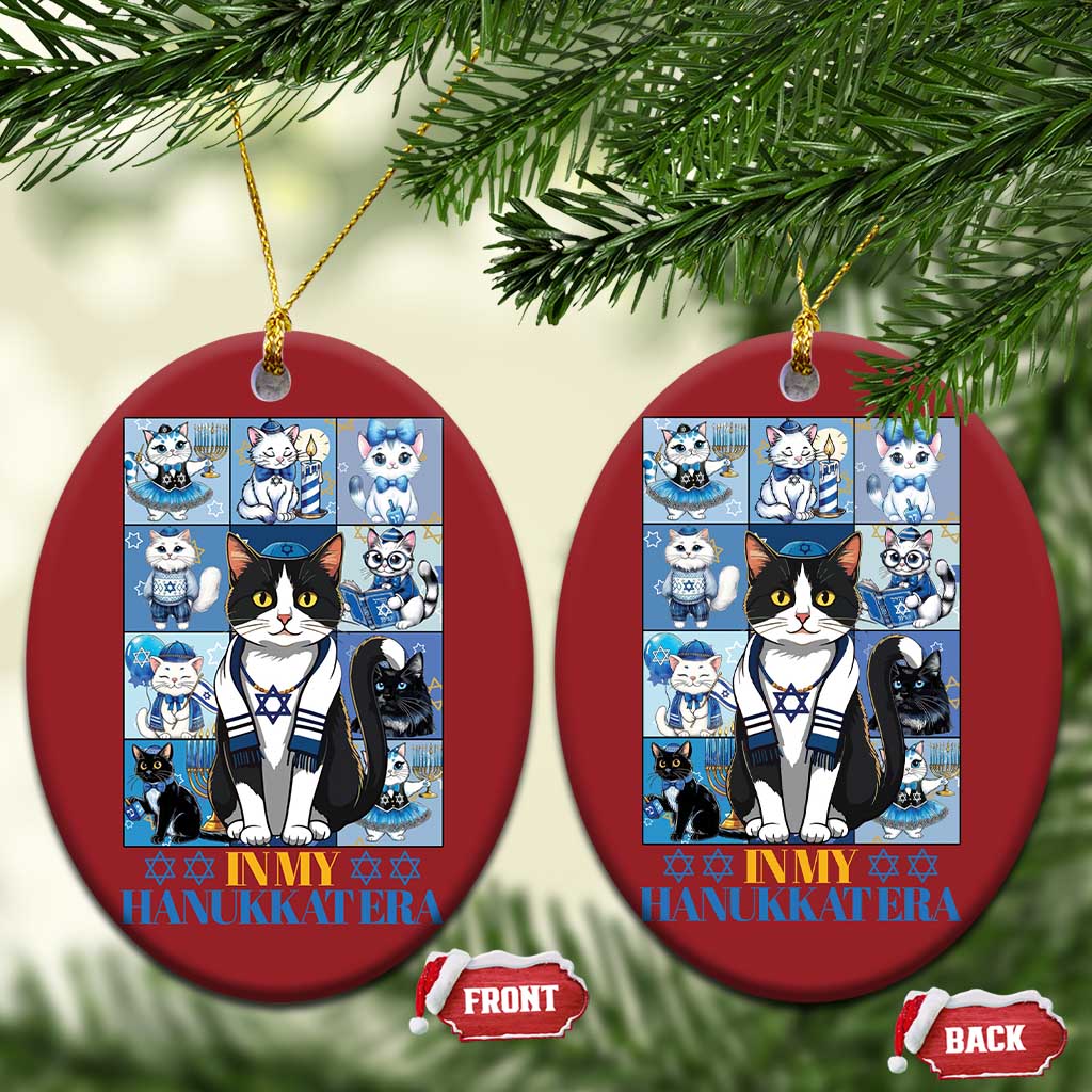 Hanukkah Cat Christmas Ornament In My Hanukkat Era Cute Jewish Cats TS09