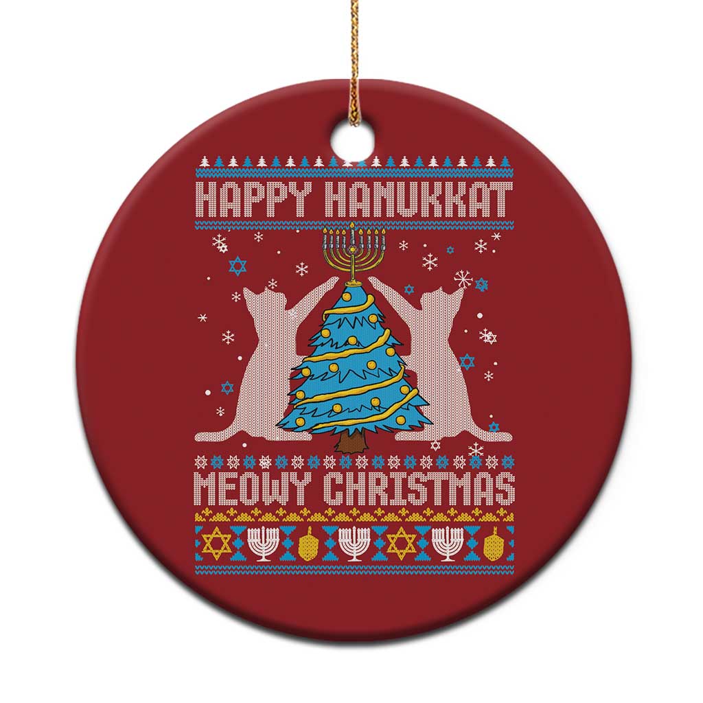 Hanukkah Christmas Cat Christmas Ornament Happy Hanukkat Meowy Christmas TS09