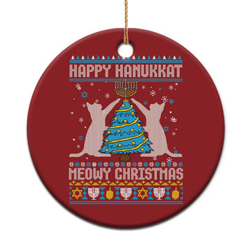 Hanukkah Christmas Cat Christmas Ornament Happy Hanukkat Meowy Christmas TS09