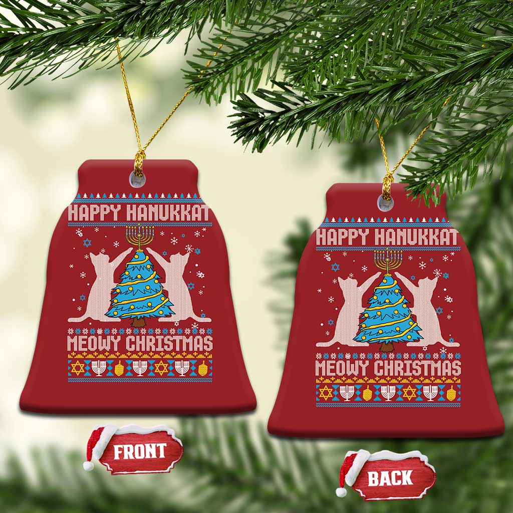 Hanukkah Christmas Cat Christmas Ornament Happy Hanukkat Meowy Christmas TS09