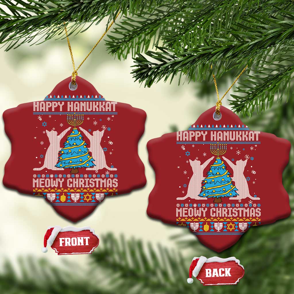 Hanukkah Christmas Cat Christmas Ornament Happy Hanukkat Meowy Christmas TS09