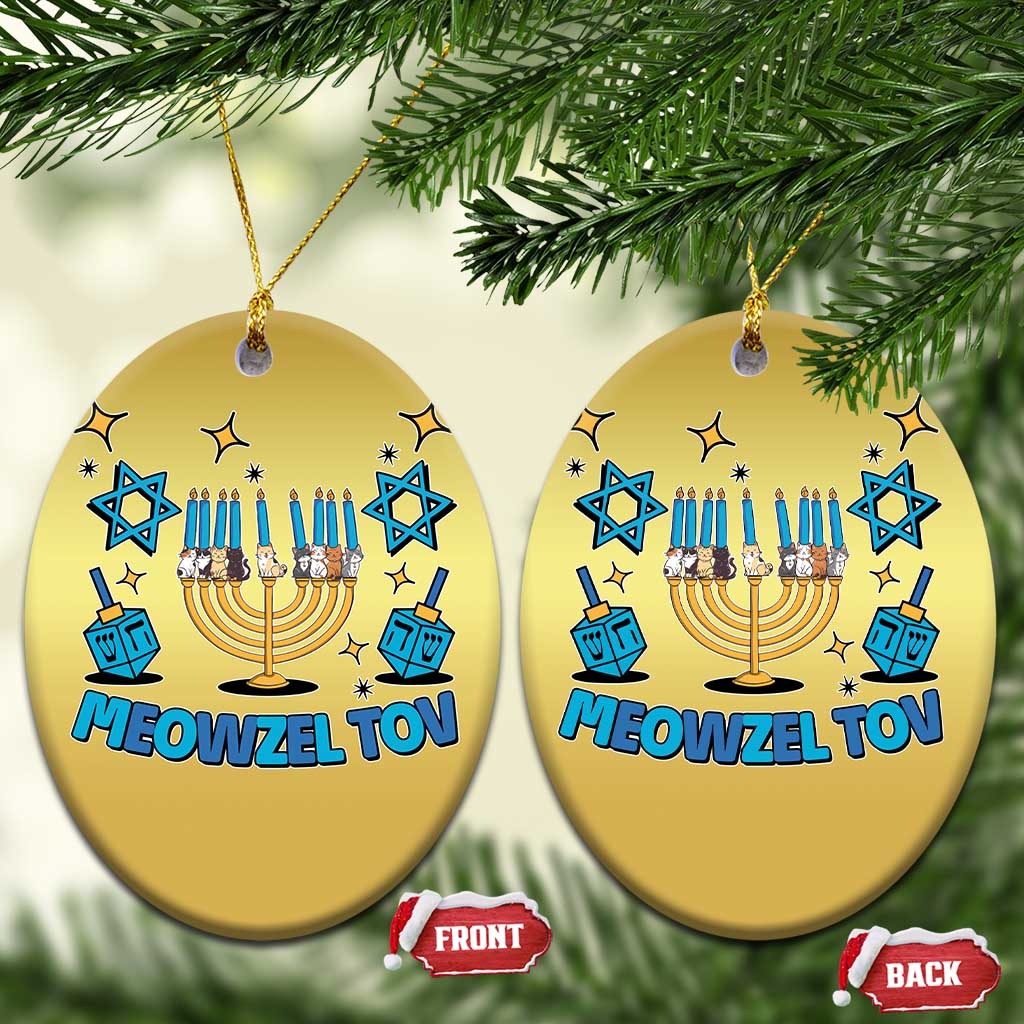 Funny Hanukkah Cat Christmas Ornament Meowzel Tov Jewish Chanukkah TS09