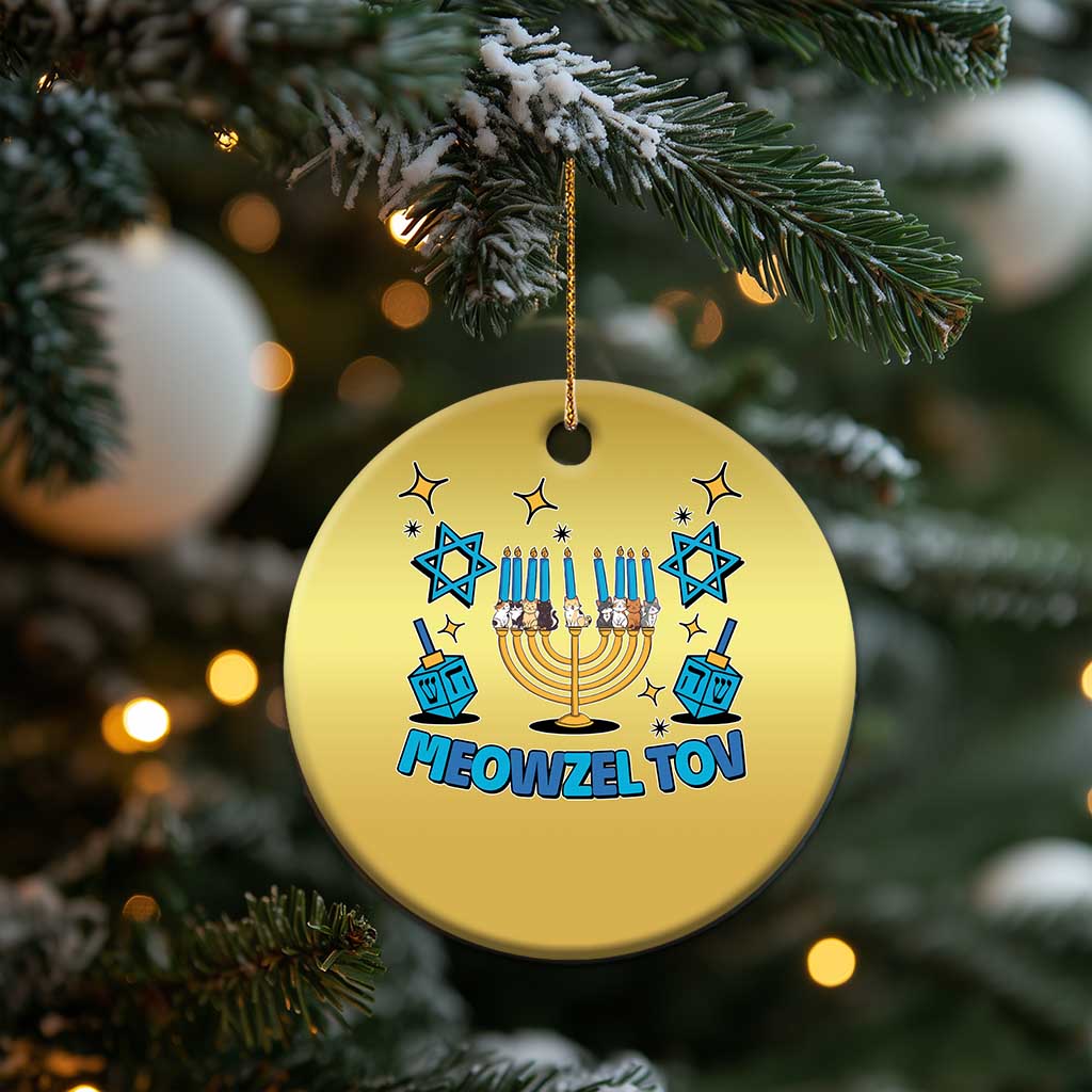 Funny Hanukkah Cat Christmas Ornament Meowzel Tov Jewish Chanukkah TS09