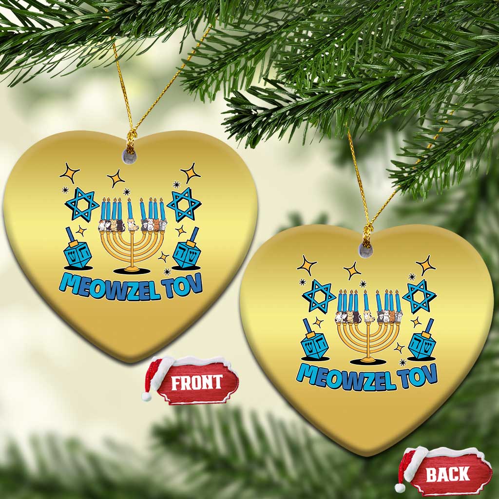 Funny Hanukkah Cat Christmas Ornament Meowzel Tov Jewish Chanukkah TS09