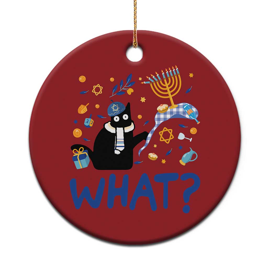 Funny Hanukkah Cat What Christmas Ornament TS09