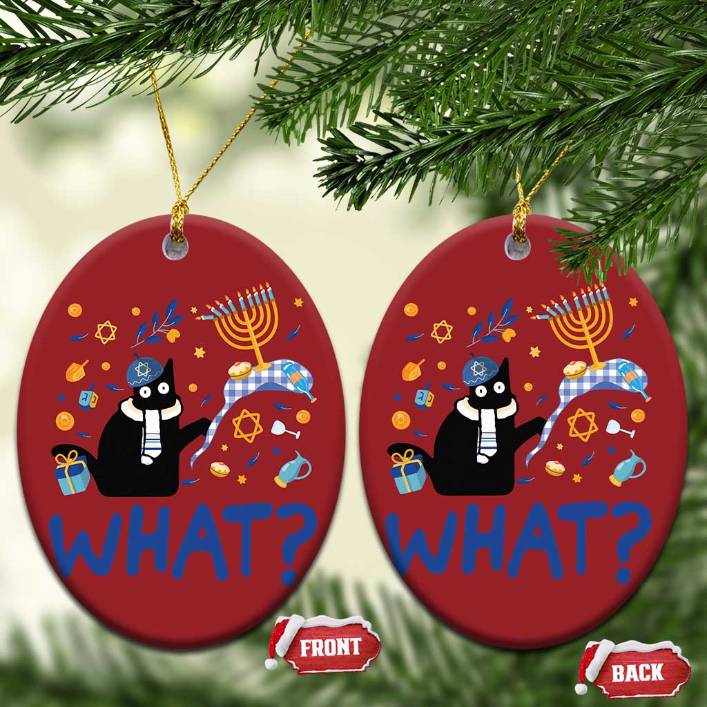 Funny Hanukkah Cat What Christmas Ornament TS09