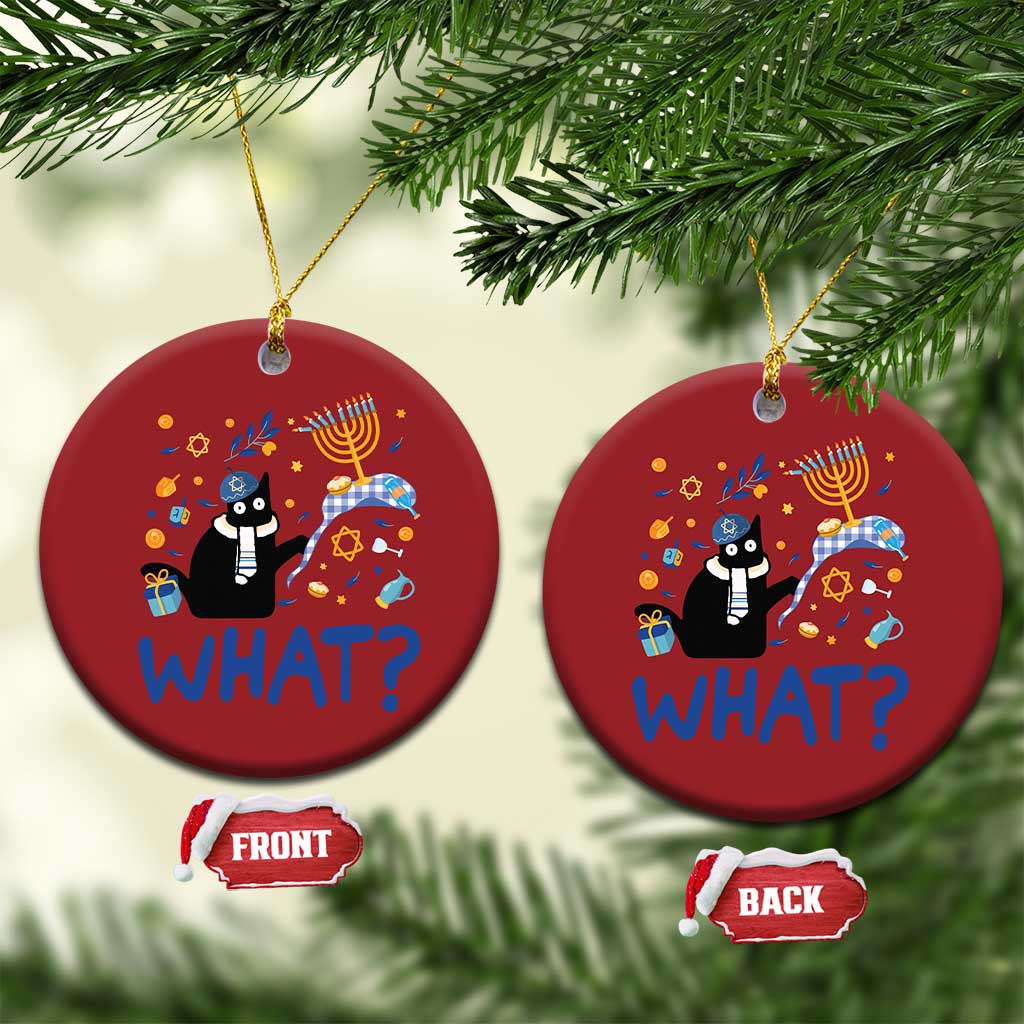 Funny Hanukkah Cat What Christmas Ornament TS09