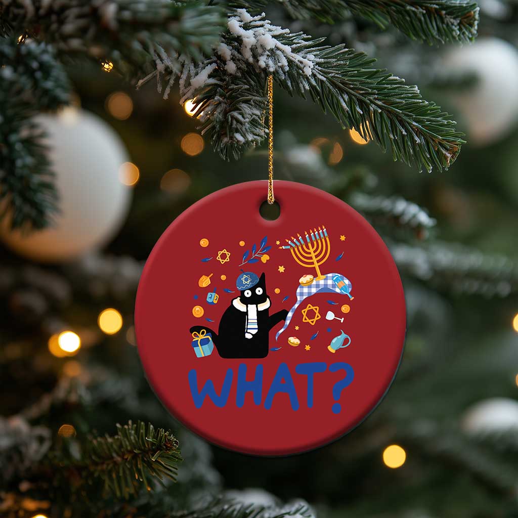 Funny Hanukkah Cat What Christmas Ornament TS09