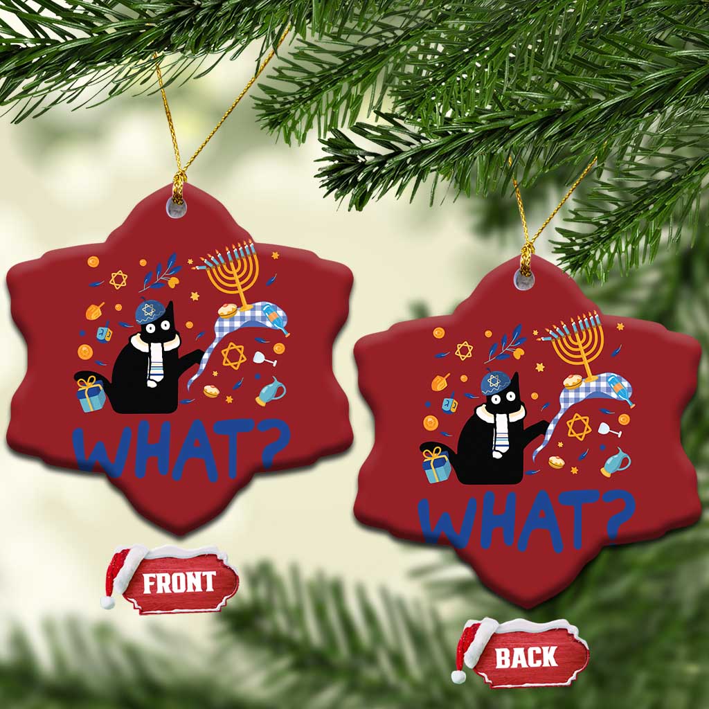 Funny Hanukkah Cat What Christmas Ornament TS09