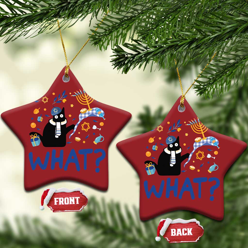 Funny Hanukkah Cat What Christmas Ornament TS09