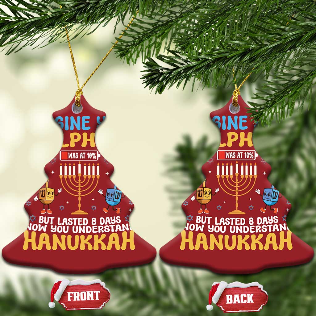 Funny Hanukkah Christmas Ornament Imagine Cellphone Was At 10 Percent TS09