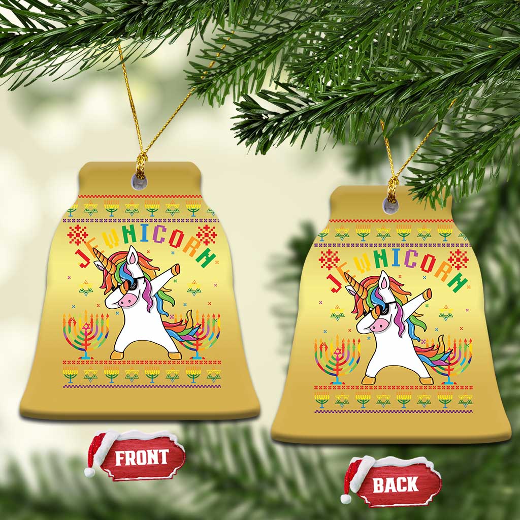 Funny Hanukkah Christmas Ornament Jewnicorn Jewish Unicorn Rainbow TS09