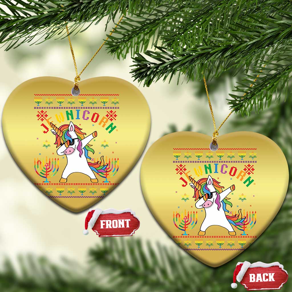Funny Hanukkah Christmas Ornament Jewnicorn Jewish Unicorn Rainbow TS09
