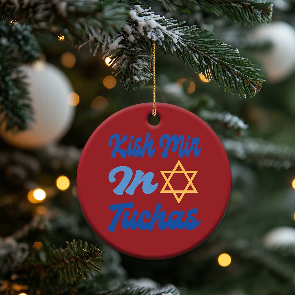 Funny Hanukkah Christmas Ornament Kish Mir In Tuchas Jewish Yiddish Ashkenazi TS09