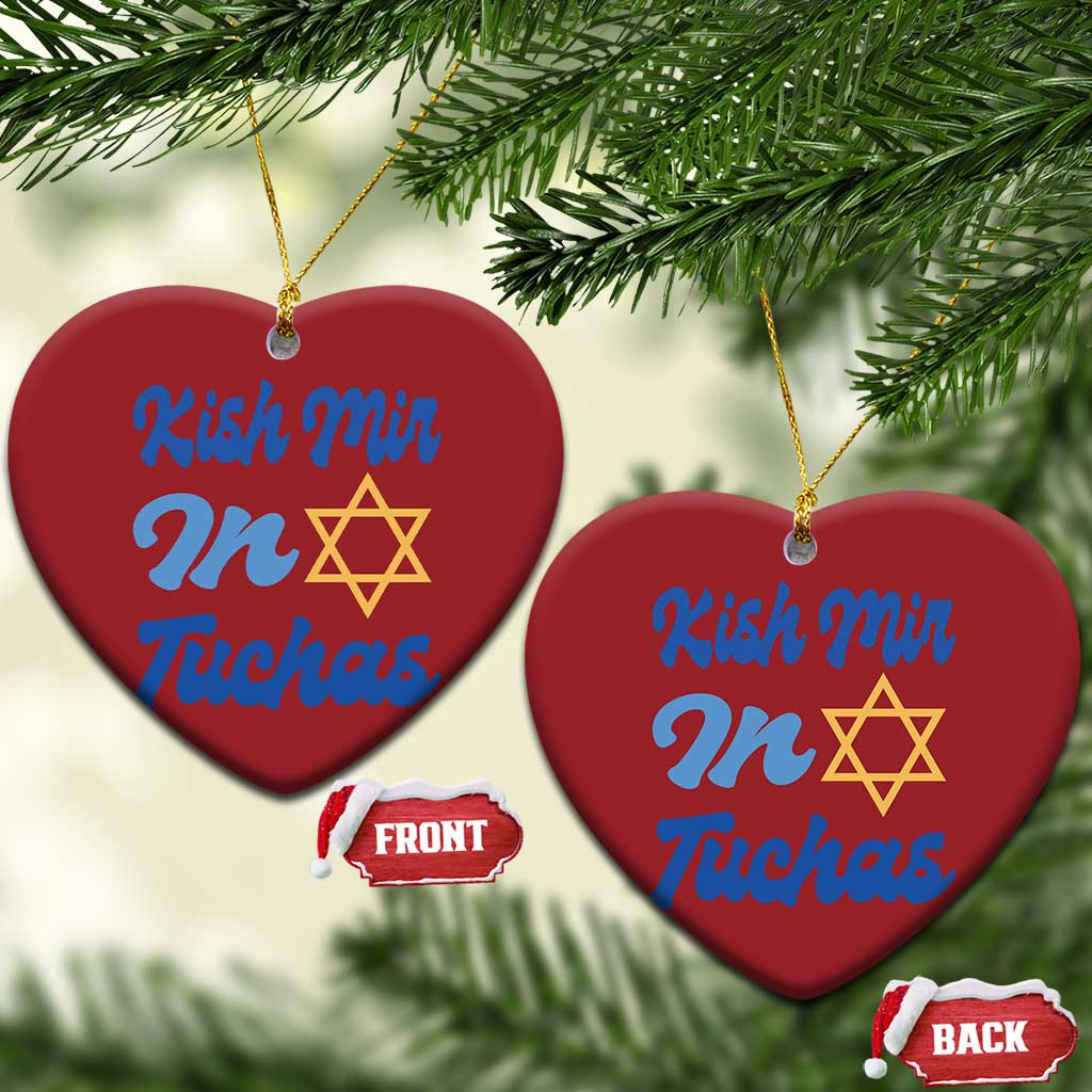 Funny Hanukkah Christmas Ornament Kish Mir In Tuchas Jewish Yiddish Ashkenazi TS09