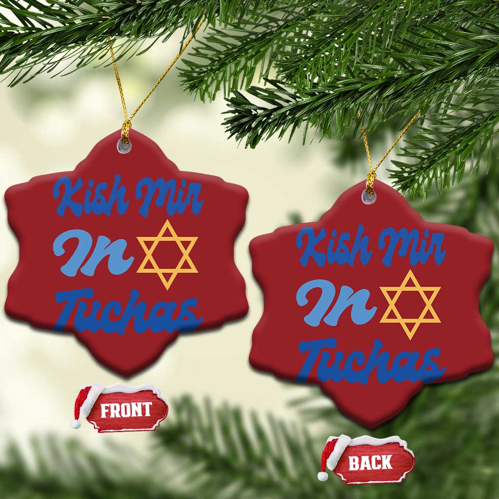Funny Hanukkah Christmas Ornament Kish Mir In Tuchas Jewish Yiddish Ashkenazi TS09