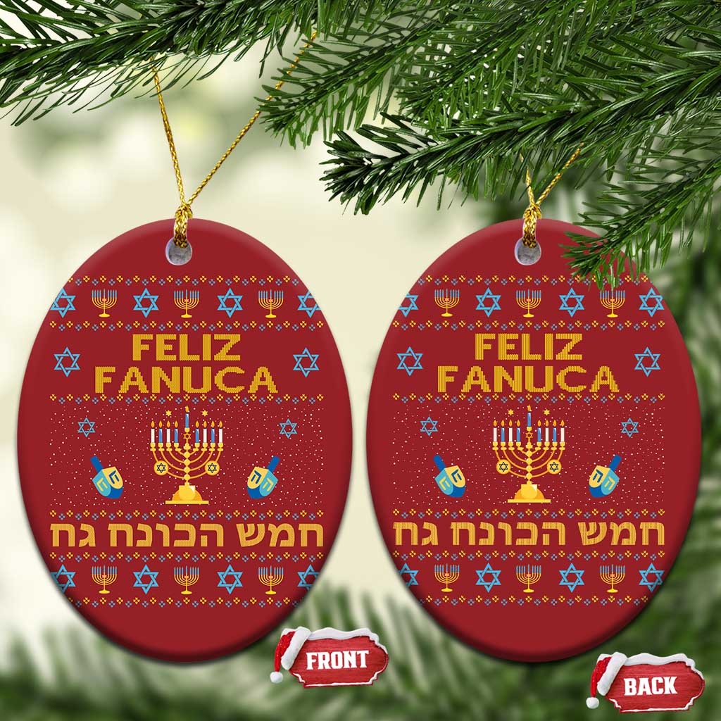 Funny Hanukkah Christmas Ornament Feliz Januca Ladino Jewish Sephardic TS09