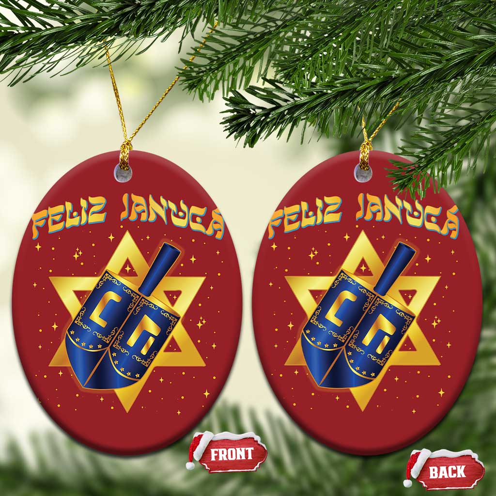 Funny Hanukkah Christmas Ornament Feliz Januca Jewish Sephardic Ladino TS09