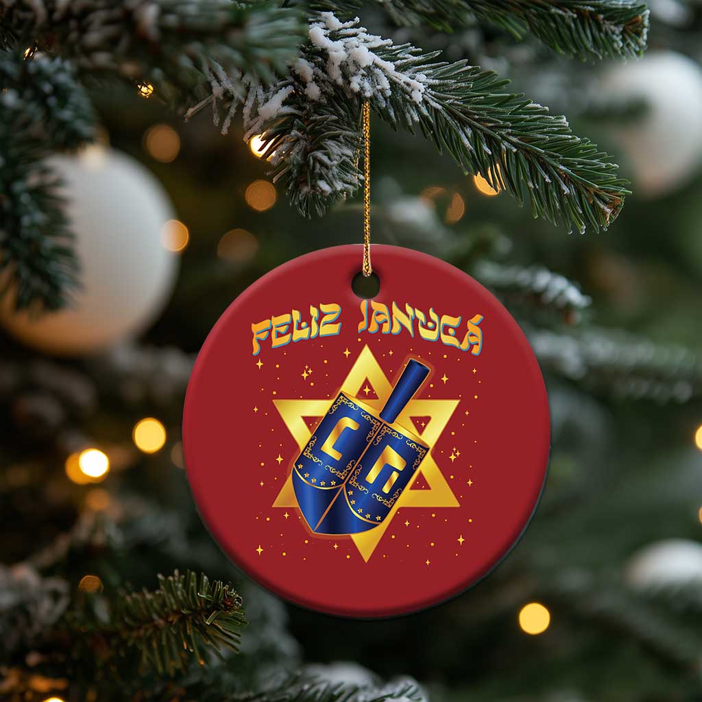 Funny Hanukkah Christmas Ornament Feliz Januca Jewish Sephardic Ladino TS09