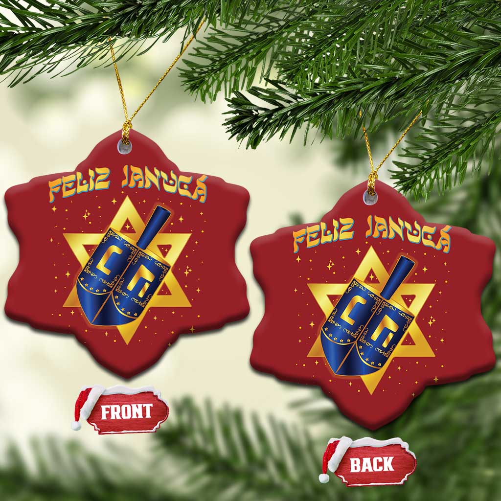 Funny Hanukkah Christmas Ornament Feliz Januca Jewish Sephardic Ladino TS09