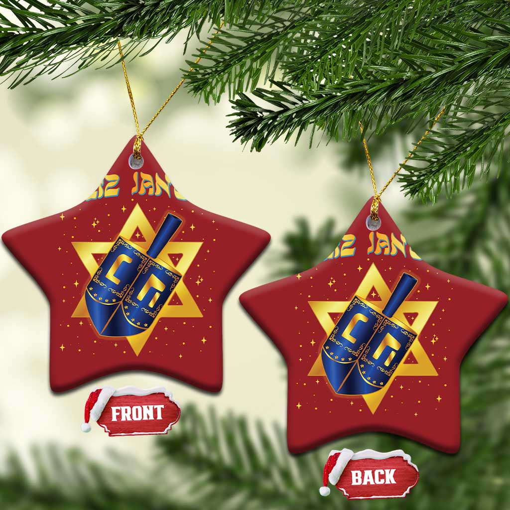 Funny Hanukkah Christmas Ornament Feliz Januca Jewish Sephardic Ladino TS09