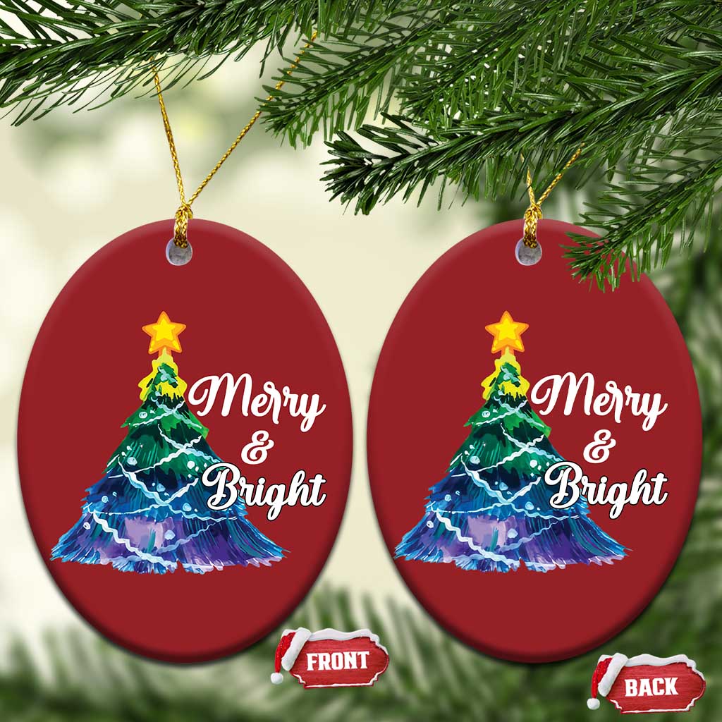 Colorful Christmas Tree Merry And Bright Christmas Ornament TS09