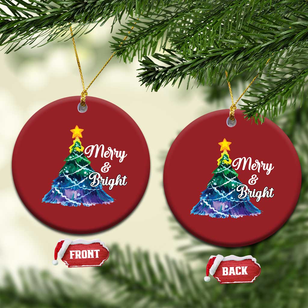 Colorful Christmas Tree Merry And Bright Christmas Ornament TS09