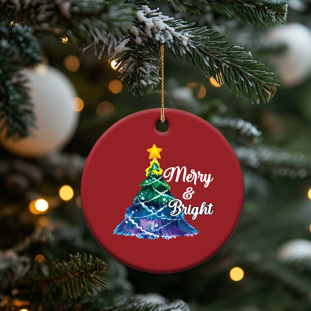 Colorful Christmas Tree Merry And Bright Christmas Ornament TS09