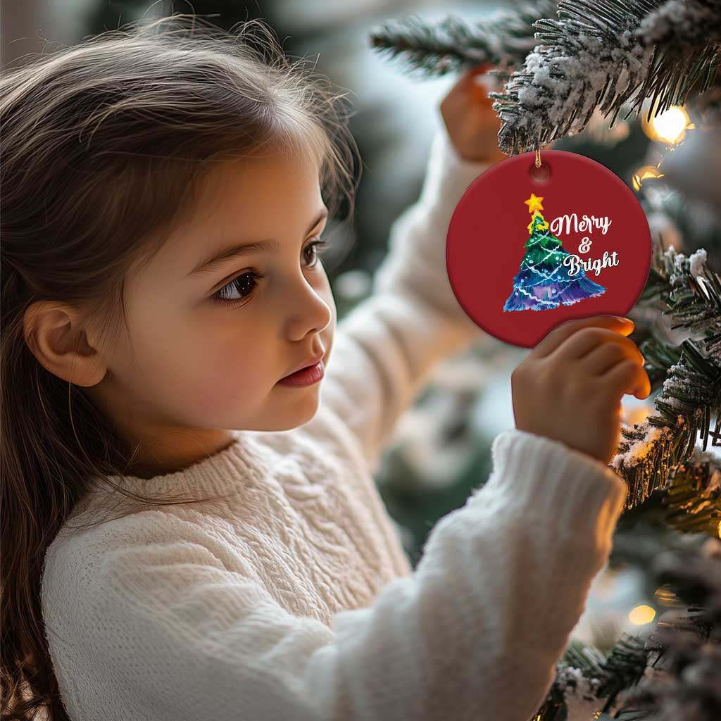 Colorful Christmas Tree Merry And Bright Christmas Ornament TS09