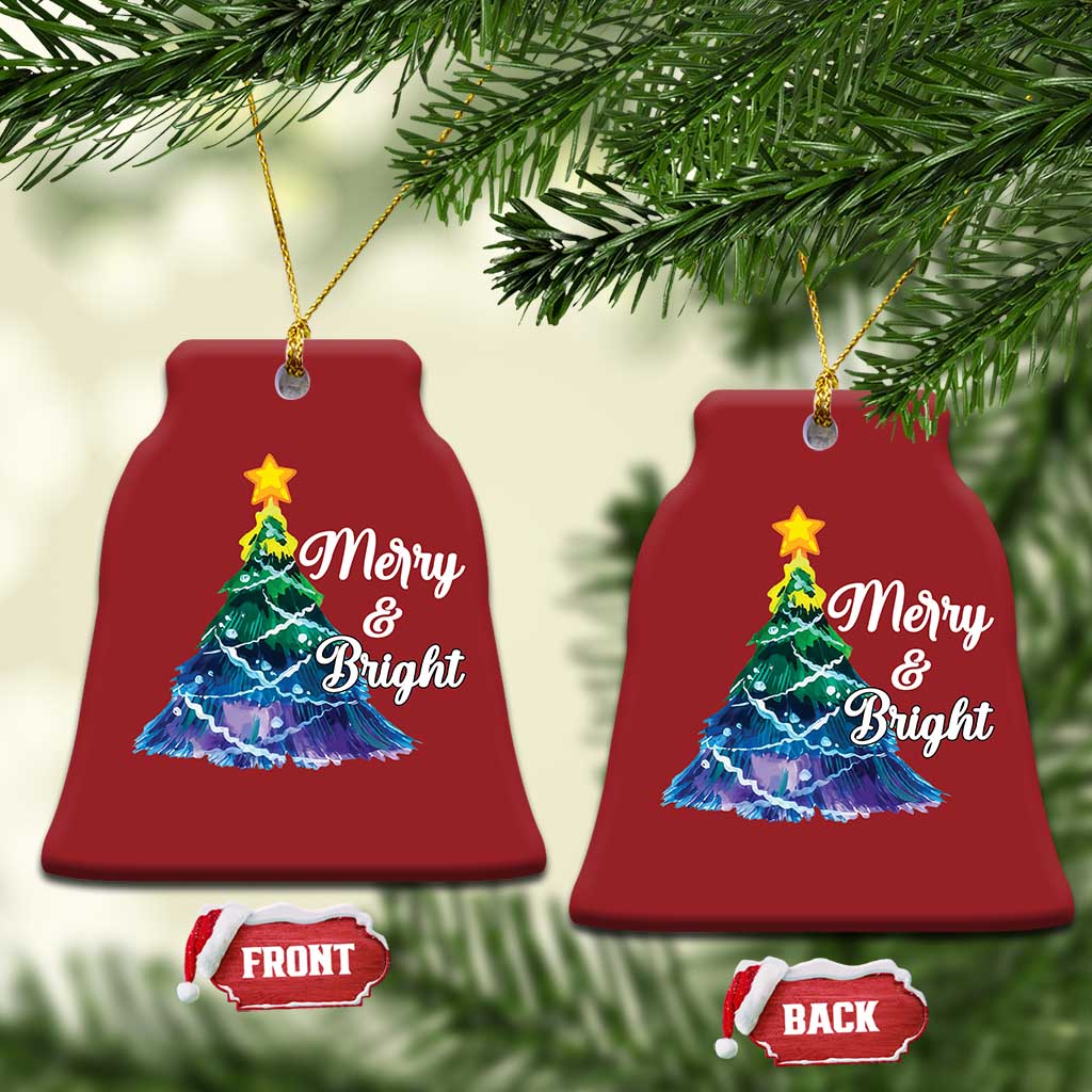 Colorful Christmas Tree Merry And Bright Christmas Ornament TS09