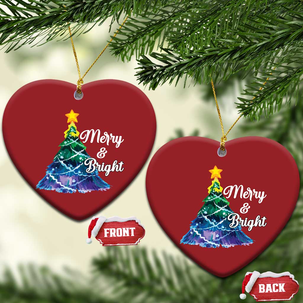 Colorful Christmas Tree Merry And Bright Christmas Ornament TS09