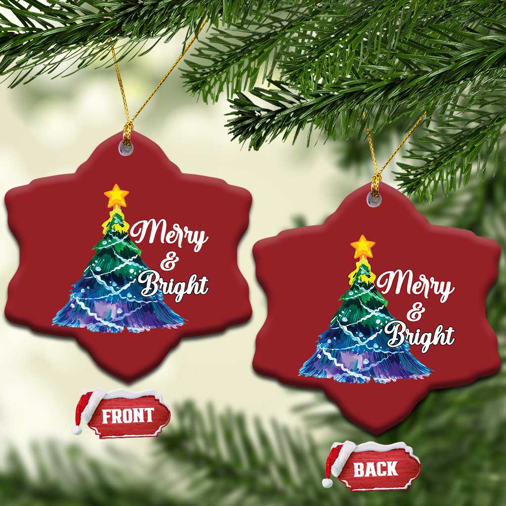 Colorful Christmas Tree Merry And Bright Christmas Ornament TS09